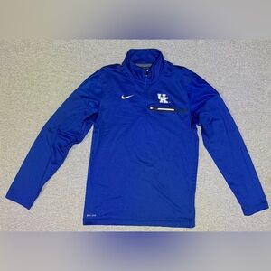 Nike UK Kentucky Blue Dri-Fit Running Long Sleeve Quarter Zip Pullover Small